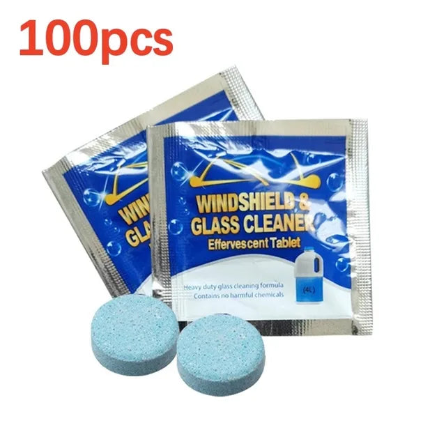 Pastillas limpiaparabrisas concentradas, líquido lavaparabrisas efervescente, pastillas de limpieza sólidas para ventanas de coche 