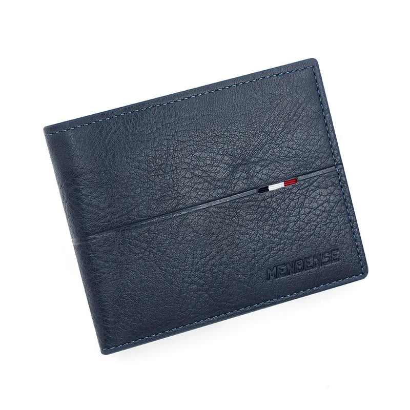 Slim Men Wallets New Short Zipper Card Holder Photo Holder Male Purse Simple Coin Pocket High Quality PU Leather Men's Wallet