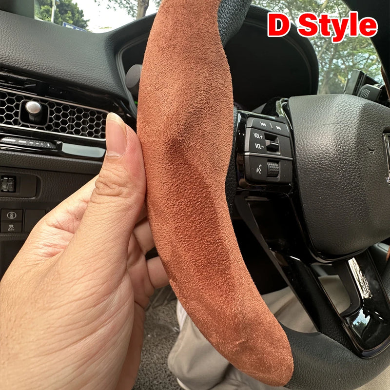 38cm Car Steering Wheel Covers Booster Micro Fiber Leather Auto Interior Decorative Accessories Universal Carbon Fiber Looking