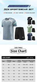 Fitness Clothes Ice Silk Quick Drying T-shirt Suit Men Short Sleeve Running Sportswear Shorts Tracksuit Gym Sports Training Sets