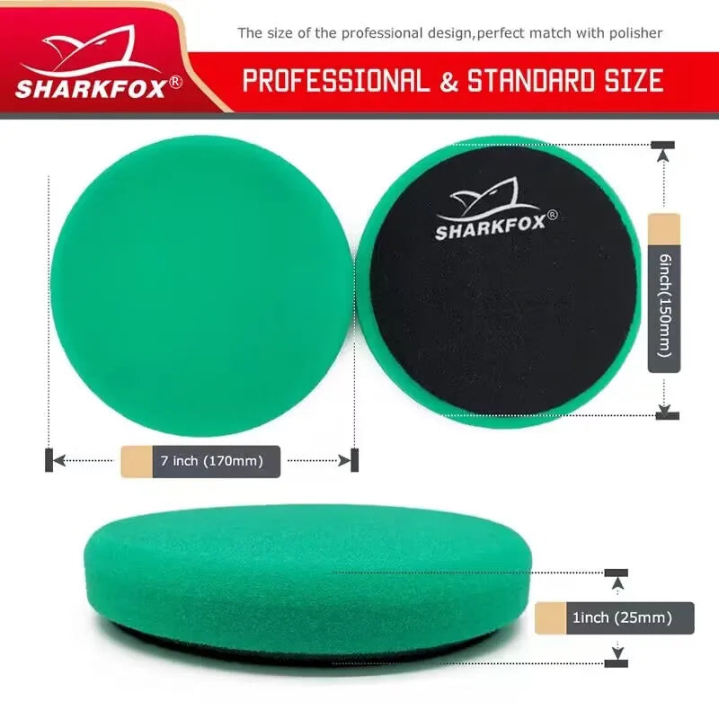 Esponjas de pulido Sharkfox de 5" (125 mm) y 6" (150 mm) para pulidoras DA/RO/GA