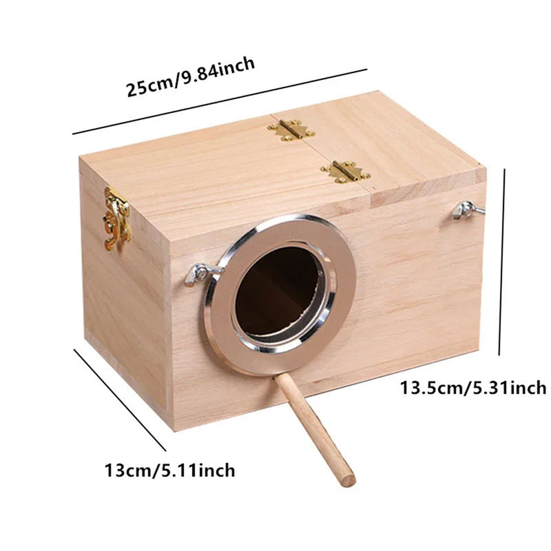 High Quality Wooden Bird Cage Nesting Box Breeding Hatching Nest for Parakeet Budgies Cockatiel Finch Lovebird Parrot Birdhouse