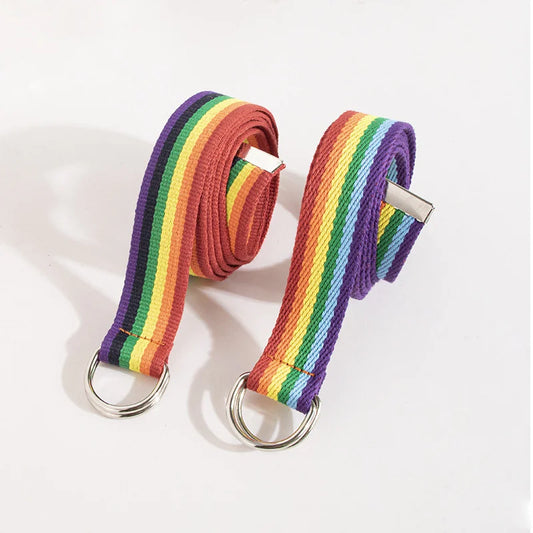7-Color Rainbow D-Clip Women's Extra-Long Casual Versatile Summer Waist Belt Fashionable Commuting Style Iron Buckle