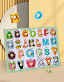 Toddler Wooden Peg 3D Puzzles Kids Toys Alphabet Montessori Education Learning Toys Great Preschool Gift for Girls and Boys