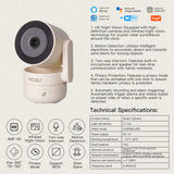 MOESTuya WiFi Indoor Pan/Tilt Smart Security Camera 4MP HD Infrared Night Vision Motion Sound Detection Panoramic Patrol Monitor