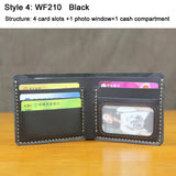 Luxury Handmade 100% Genuine Leather Men Wallet Purse Short Money Clip with Coin Pocket Male Money Bag Multi-Card Wallet Vintage