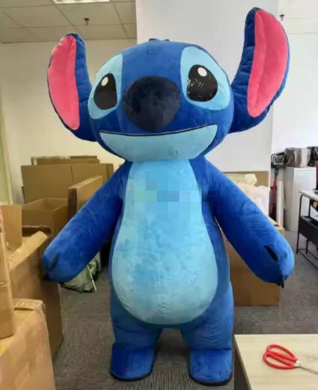 MINISO 2028 Blue Lilo & Stitch mascot costume cartoon character 2m/2.6m Inflatable Walking Blue Stitch Mascot Costume