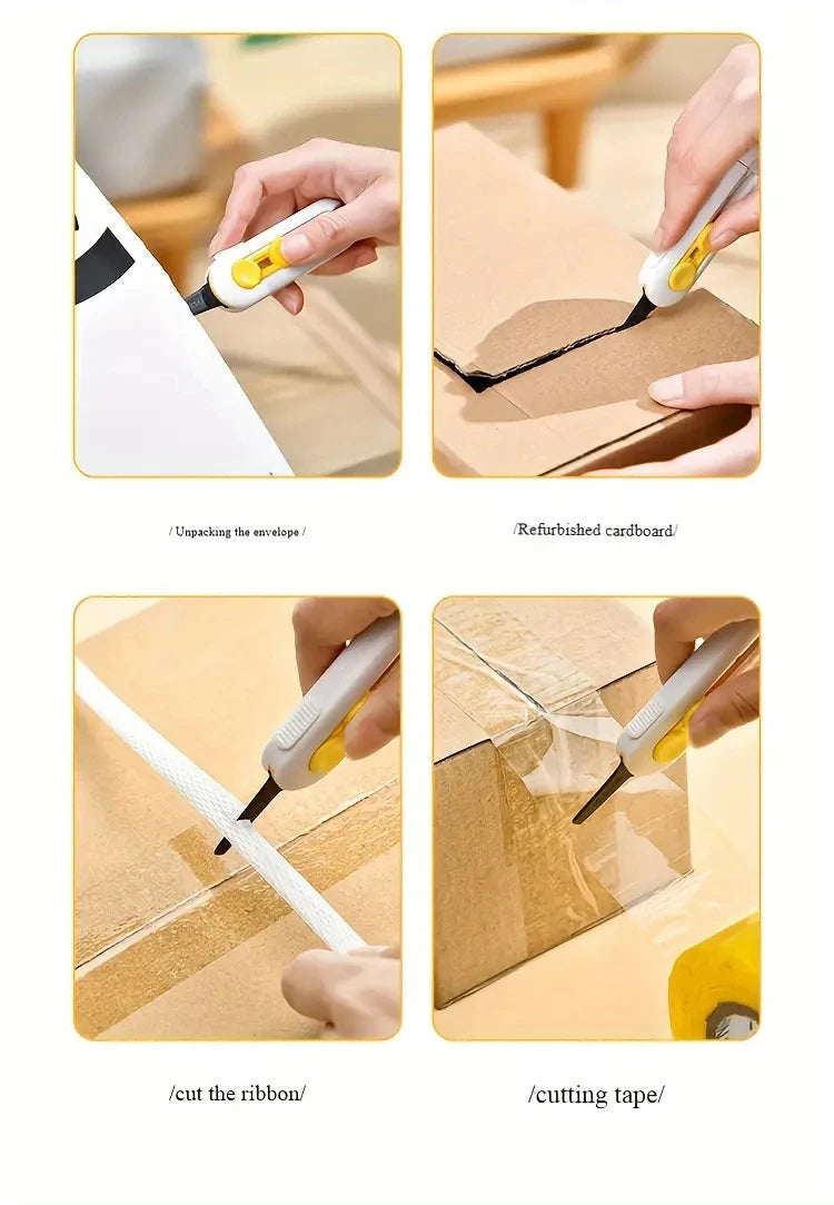 1pc, magnetic mini box cutter Portable box cutter Letter opener and paper cutter Retractable blade Durable ABS material mini box