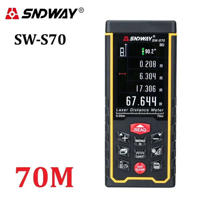SNDWAY Laser Distance Meter Tape measure Digital Camera Function Laser Range Finder Tape Angle Rangefinder measure Tool