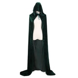 Capa de Veludo Unissex Estilo Ceifador com Capuz – Ideal para Halloween, Natal e Cosplay (Diabo, Bruxa, Mago ou Medieval)
