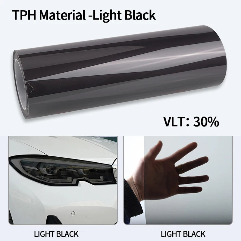 Car Headlight & Taillight & Fog Light Lamp wrap Film Smoke Black TPH PU PPF Protective Film For Car Styling Motorcycle Decorate