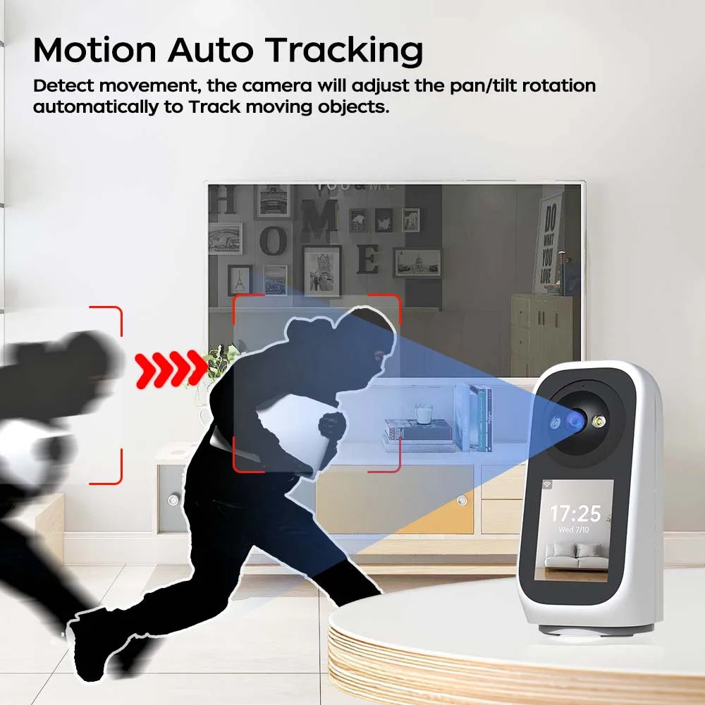 Jooan 2K 3MP PTZ ip Camera Video Call with 2.8Inch LED Screen Baby Cry Sound Detection Security camera AI tracking Baby Monitor