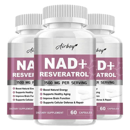 NAD+ Resveratrol Supplements - Anti Aging and Natural Cell Regeneration, for Cellular Health, Strengthens Immune SystemSupplemen