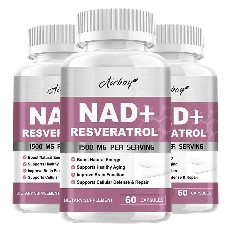 NAD+ Resveratrol Supplements - Anti Aging and Natural Cell Regeneration, for Cellular Health, Strengthens Immune SystemSupplemen