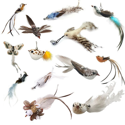 Varita de pájaro/pluma para gato con campana y potente ventosa, manos libres, juguetes interactivos para gatos, ejercicio de caza de gatitos, productos para mascotas