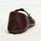 Luxury Metal Decoration Ballet Flats Women Retro Round Toe Soft Leather Mary Jane Shoes Light Soft Sole Comfortable Casual Shoes