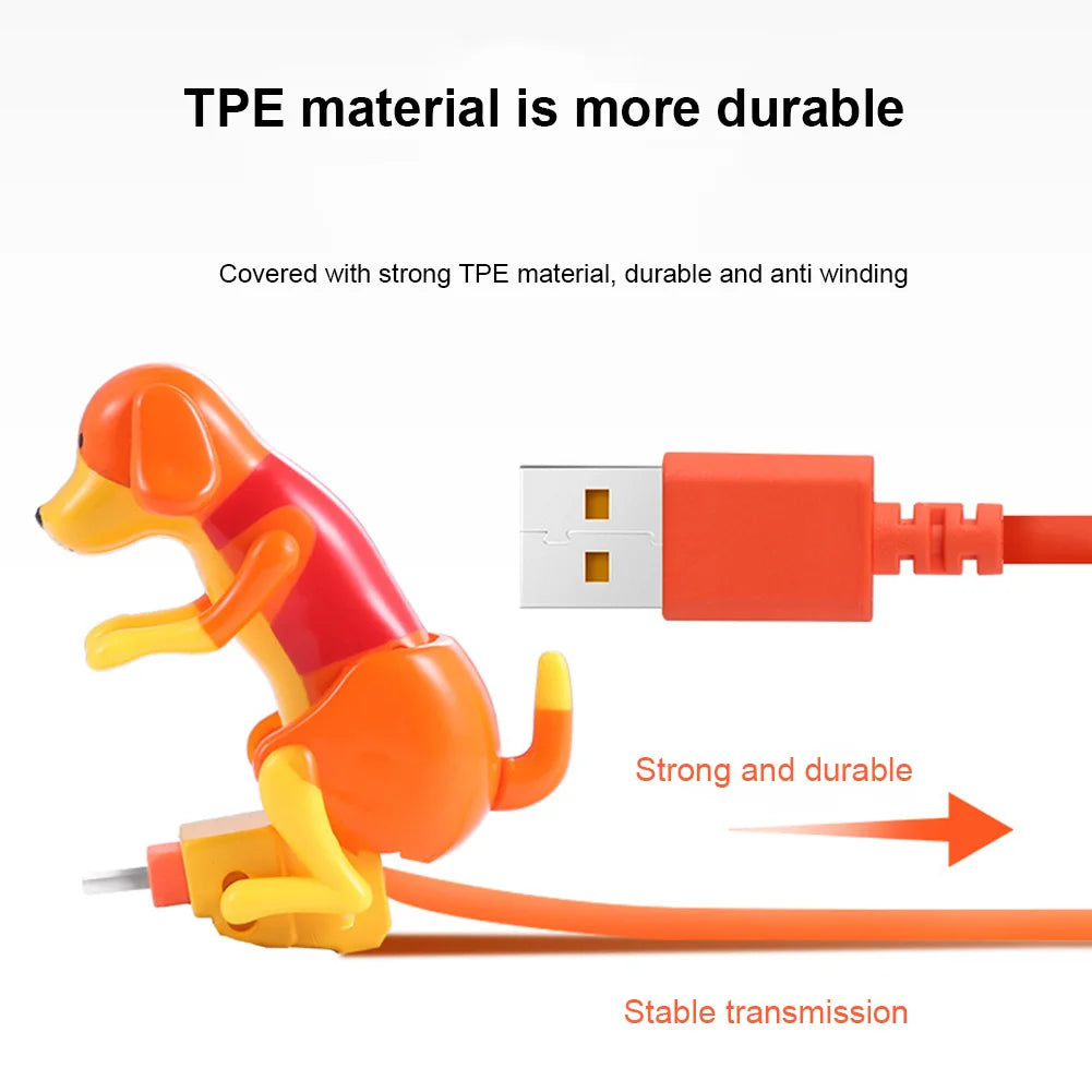 Funny Dog Fast Charger Cable Data Cable For iPhone IOS Android Type-C Mobile Phone Charging Line Prank Gifts Phone Accessories ﻿