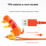 Funny Dog Fast Charger Cable Data Cable For iPhone IOS Android Type-C Mobile Phone Charging Line Prank Gifts Phone Accessories ﻿