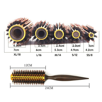 Golden Cylinder Curly Hair Rolling Comb Professional Styling Mane Comb Heat Conduction Air Aluminum Tube Comb Special Comb