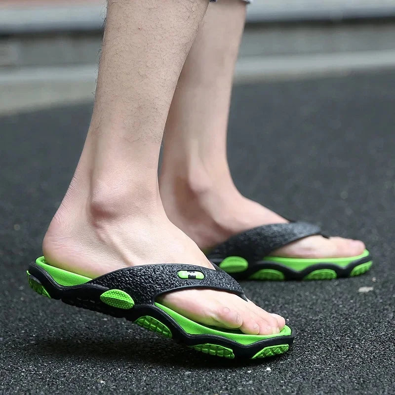 Men's Summer 2025 Trendy Flip-Flops Beachwear Slippers Anti-slip Deodorant Casual Shoes Plastic Slip-On Sandals for Adults