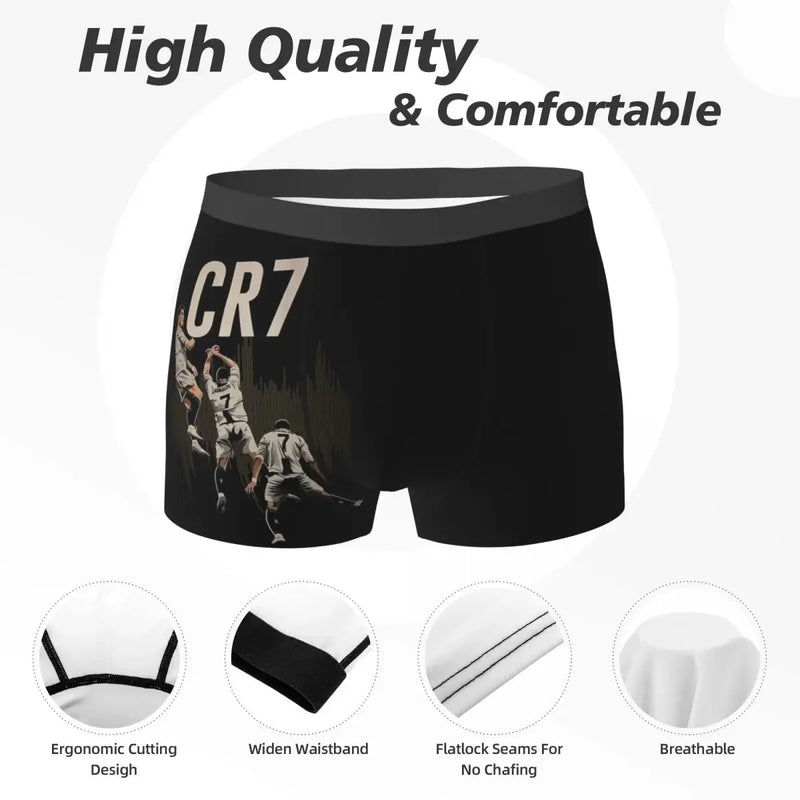 Boxer Underpants Shorts CR7 Cristiano Ronaldo Panties Men Ventilate Underwear for Homme Man Boyfriend Gift