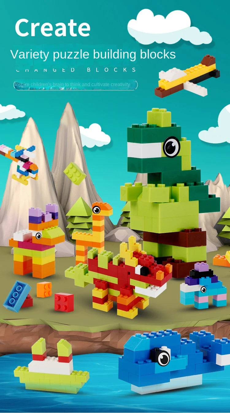 Juego de 1000 bloques de construcción creativos DIY, bloques de construcción clásicos urbanos ensamblados, regalo de cumpleaños, juguetes educativos para niños