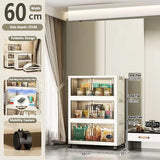 Storage Cabinet Folding Storage Box Home Living Room Toy Cabinet Storage Rack Snack Cabinet Installation-Free Kitchen Storage Cabinet Folding Storage Cabinet Organizer