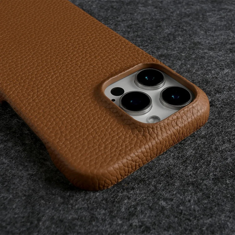 Funda de piel auténtica personalizable con cordón de carga para iPhone 16 Pro Max, 15, 14, 13, 12 y 11, con funda magnética.