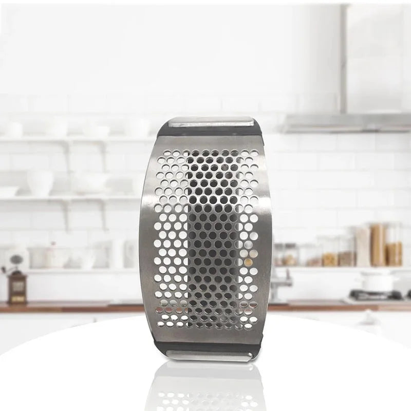 Prensa de ajo de acero inoxidable, picadora manual, herramientas curvas para picar frutas y verduras, utensilios de cocina