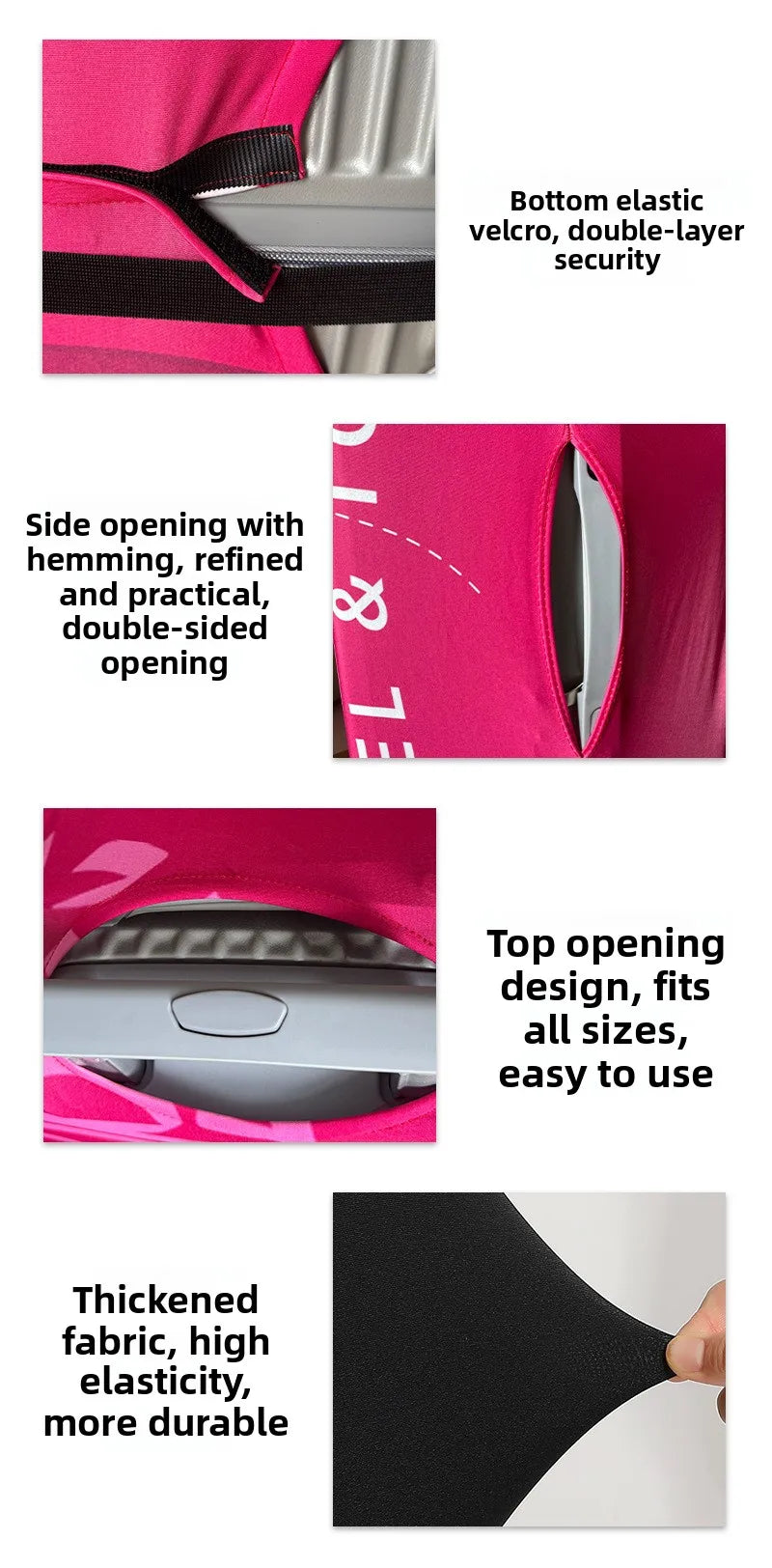 Elastic Dustproof Cover for Luggage Modern Simple Style Travel Bag Protector Polyester Spandex Material Suitcase Outer Shell