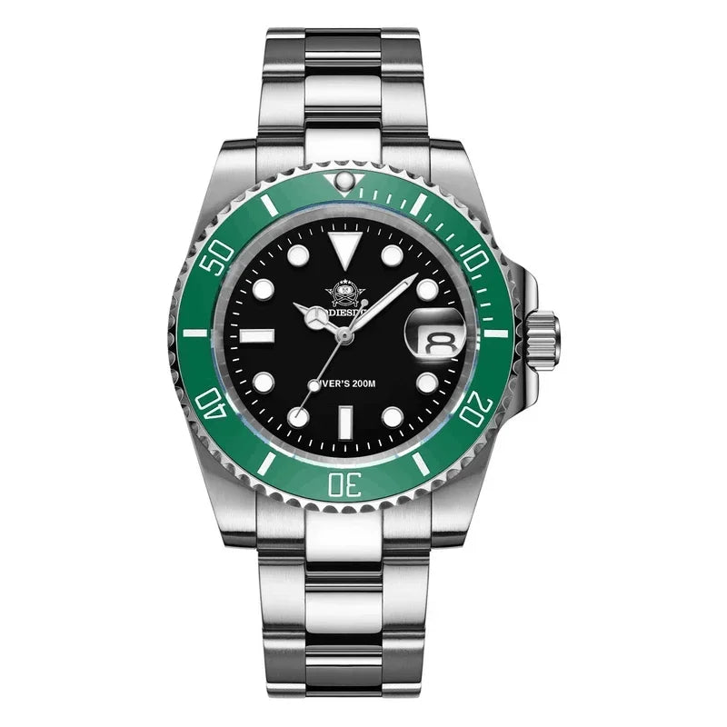 ADDIESDIVE Quartz Watch for Men 316L Stainless Steel Super Luminous Ceramic Bezel 200m Waterproof Classic Diving Men's Watch