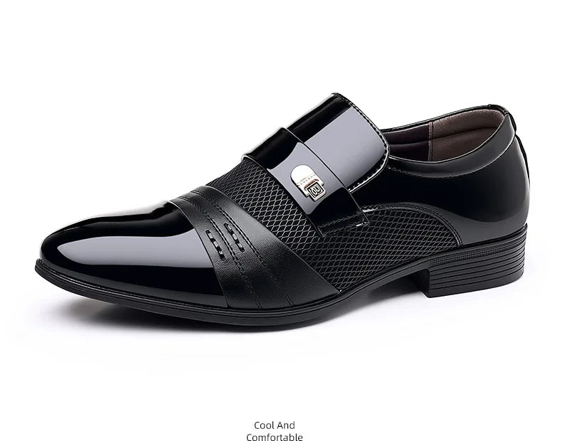 Men's Luxury Lacquer Oxford Wedding Shoes, Pointed Toe Dress Shoes for Men, Classic Business Men's Leather Shoes, Big Size 38-48