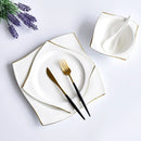Ceramic Square Plates and Bowl Set Dinner Set Plates and Dishes Bone Porcelain Tableware Phnom Penh Cutlery Kitchen Accessories