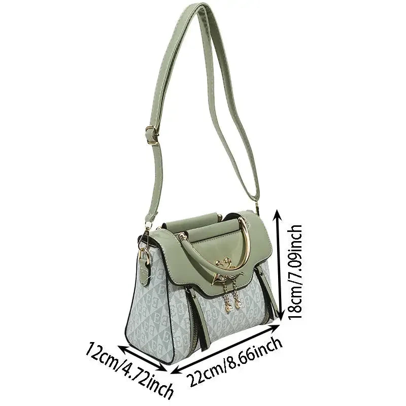 Ladies' handbag 2026 new fashion trend embossed plain style versatile casual shoulder crossbody bag.
