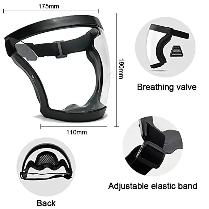 Protetor Facial Transparente, Máscara De Proteção De Trabalho, Protetor Facial, Tela Protetora, Acessórios De Cozinha, Gadgets