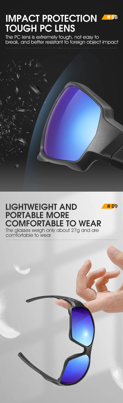 WEST BIKING HD Polarized Cycling Sunglasses UV400 Protection MTB Road Bike Eyewear Men Outdoor Sport Bicycle Fishing Glasses