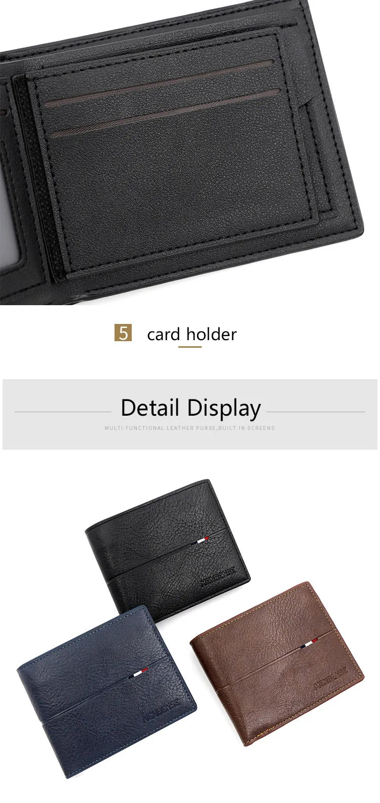 Slim Men Wallets New Short Zipper Card Holder Photo Holder Male Purse Simple Coin Pocket High Quality PU Leather Men's Wallet