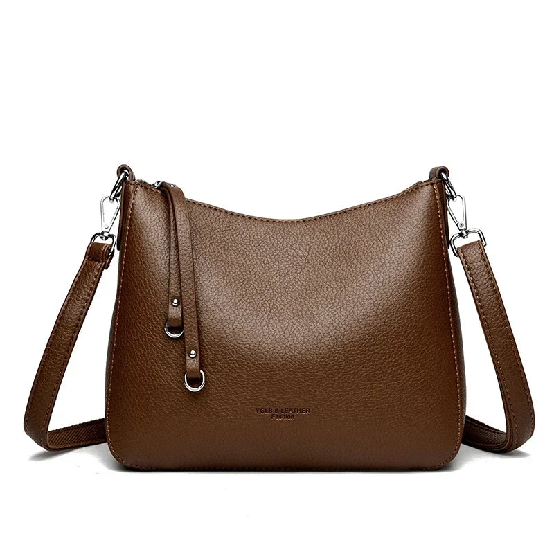 Genuine Brand Women's Soft Leather Shoulder Bags Luxury Designer Crossbody Bags Ladies Casual Tote Bag Messenger Commuting Sac
