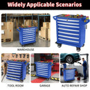 2025 New Blue 7-Layer Metal Toolbox with Key Locking System & Wheels - Durable, Multi-Functional Storage Cart