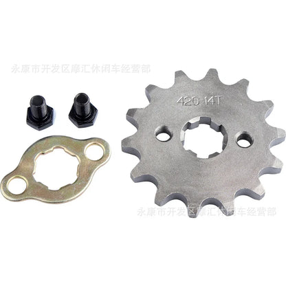 Roda dentada do motor dianteiro para Pit Dirt Bike, Acessórios de substituição, 420, 10, 12, 13, 14, 15, 16, 17, 18, 19 Dente, 17mm, 70cc, 110cc, 125cc