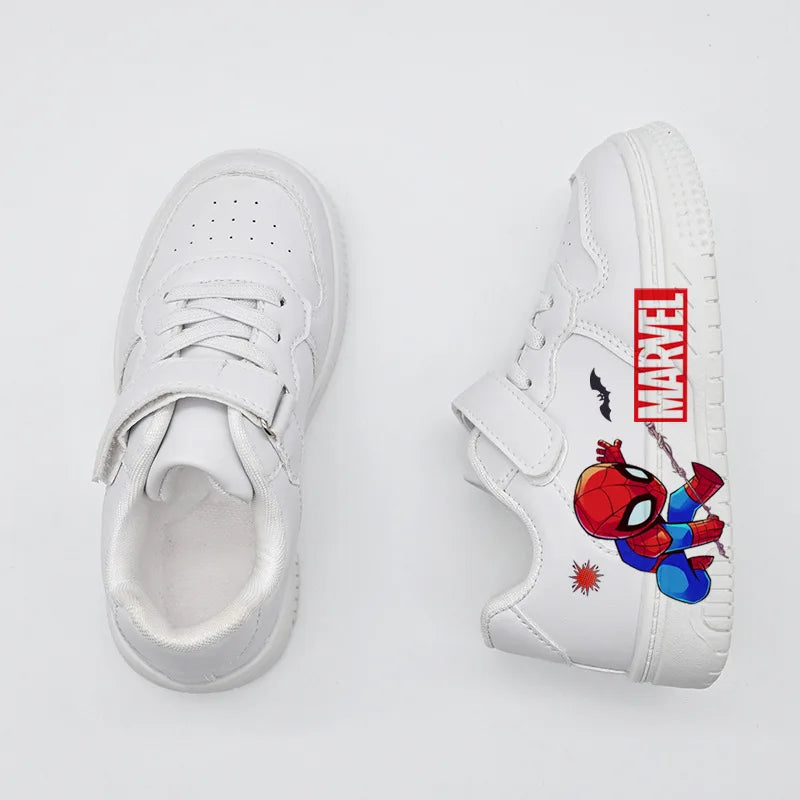 Kids Casual Sport Shoes Boys Fashion Cartoon Print Training Shoes Children's Anti-slip Sneakers Student Pu Leather Outdoor Shoes