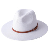56-58-59-60CM New Natural Panama Soft Shaped Straw Hat Summer Women's/Men's Wide Brim Beach Sun Cap UV Protection Fedora Hat