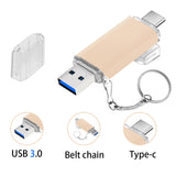 Metal OTG 3. 0 USB flash drive Pen Drive high quality 8GB 16GB 32GB 64GB 128GB Pendrive for Type-C device pen drive Gifts