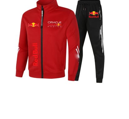 2025Red Bull Logo Men's Polo Set 2-piece New Red Bull Printed Jacket Men's Fashion Casual Simple Baseball Jacket Polo Set Stormt