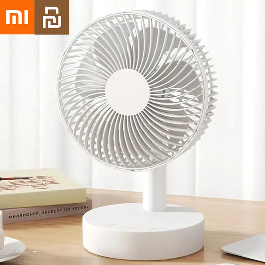 Xiaomi Youpin Small White Desktop Fan Timer Mute With Four-speed Adjustable Portable Rechargeable Detachable Desk Fan