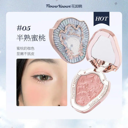 Flower Knows Unicorn Embossed Blush Palette Long Lasting and Easy To Apply Matte Natural Brightening Swell Blush Makeup Maquiage