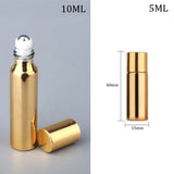 5/10ml UV Glass Stainless Steel Beads Essential Oil Roll-on Glass Bottle Eye Cream Massage Application Sample 1pc