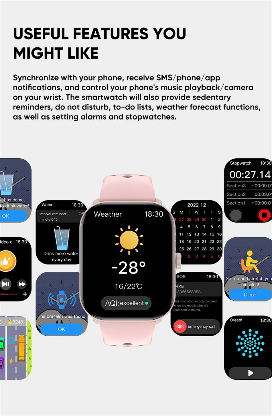 Watch 5 Smart Watch Global Version Men Women HD AMOLED Screen Heart Rate Bluetooth Call GPS Track Waterproof Sports Smartwatches