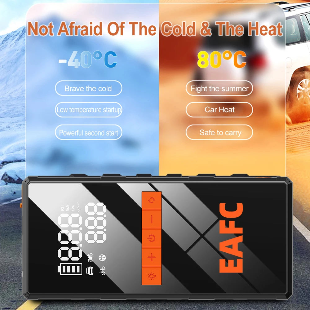 New 150PSI Air Pump Car Battery Emergency Boosters 1200A Car Jump Starter Power Bank Portable Starting Device Car Starter