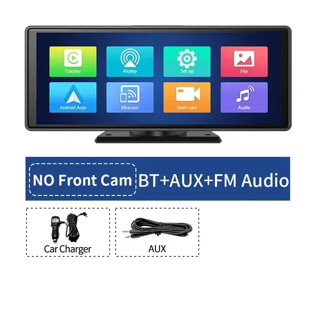 Srnubi 10.26" Dash Cam Rearview Carplay Android Auto 4K DVR Navigation Player Dual Lens Recorder Dashboard WIFI BT